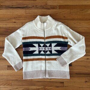 Hem & Thread Vintage Southwest Aztec Rib Knit Sweater